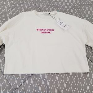 Womans crop blouse long sleeves size L